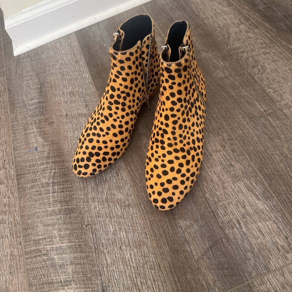 Loeffler Randall Astrid Zip Up Calf Hair Booties Size 8